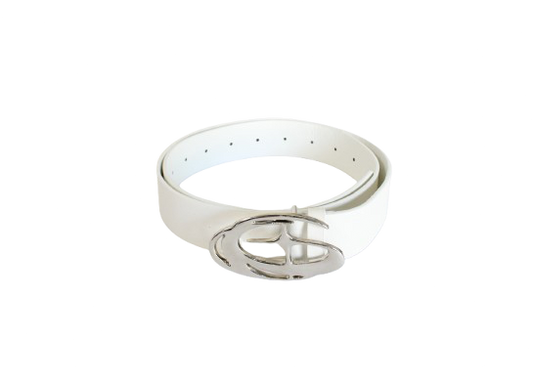 Y2K Chrome Star White Belt